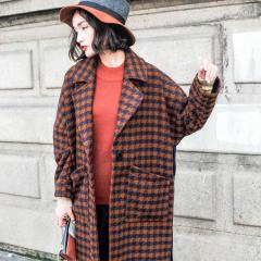 MEIZO STUDIO 设计师原创新品韩版时尚简约中长款呢大衣女外套