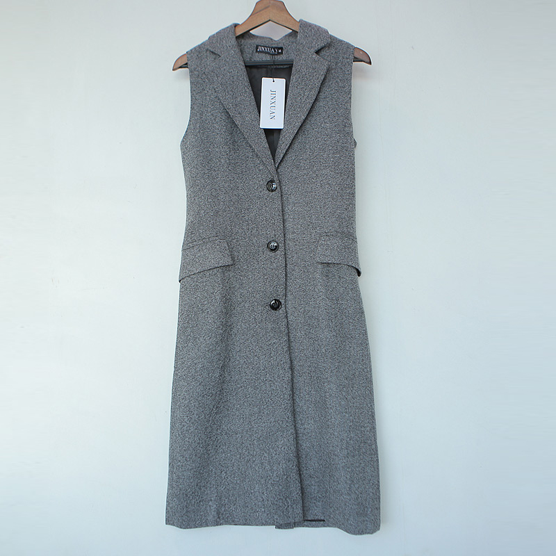 早秋新款气质西装领连衣裙马甲