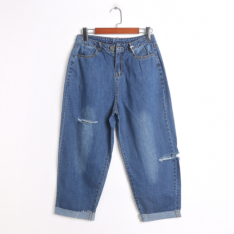 秋季新款个性破洞欧版牛仔裤