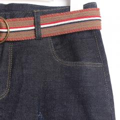 秋季新款时尚牛仔半身裙配皮带