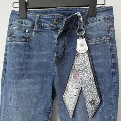 秋季新款时尚不规则裤脚边牛仔裤