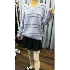 1F0322-SYC630 新款时尚亮色貂绒毛衣