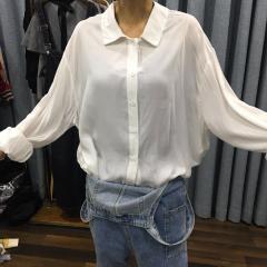 SYC1F0322-1888大版灯笼袖纯色衬衫