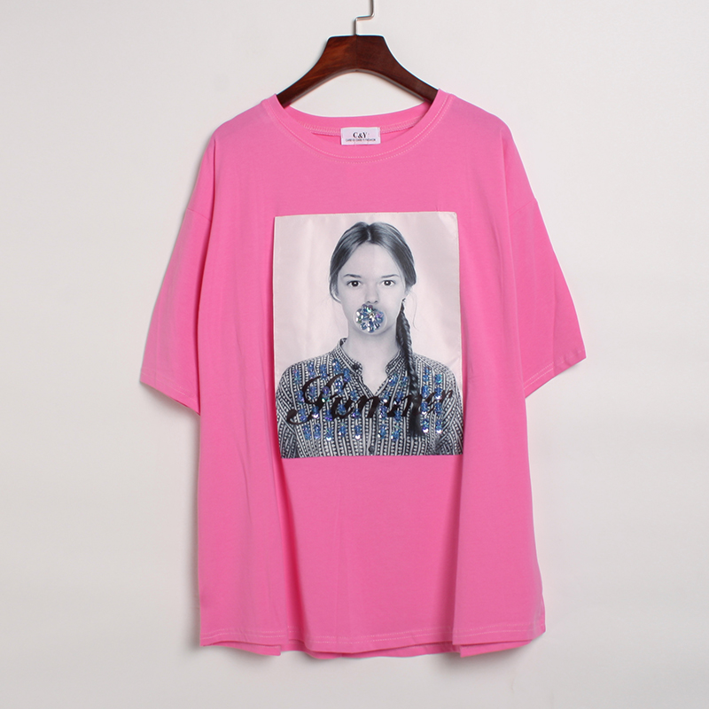 2018夏季时尚女士头像T恤