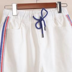 新款侧边彩条抽绳休闲裤