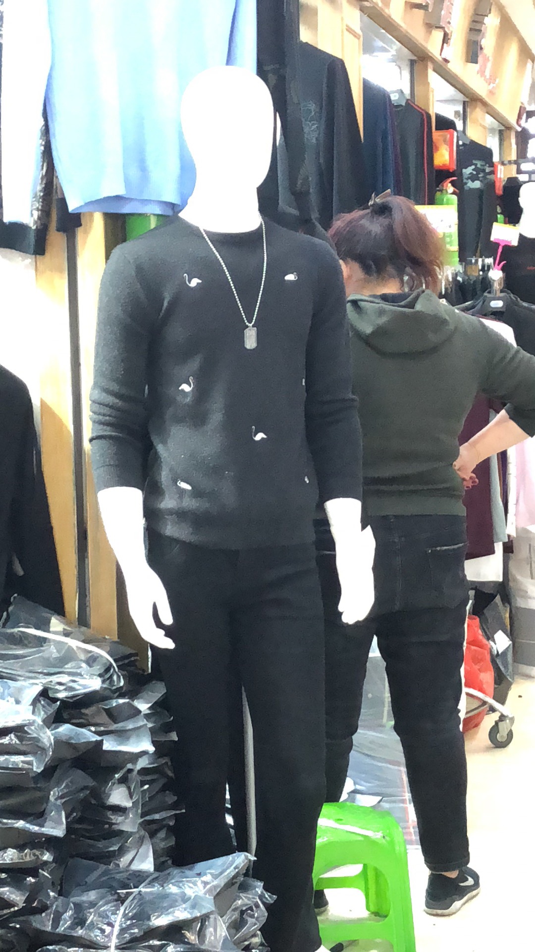 2018秋冬女士男士小天鹅圆领打底衫