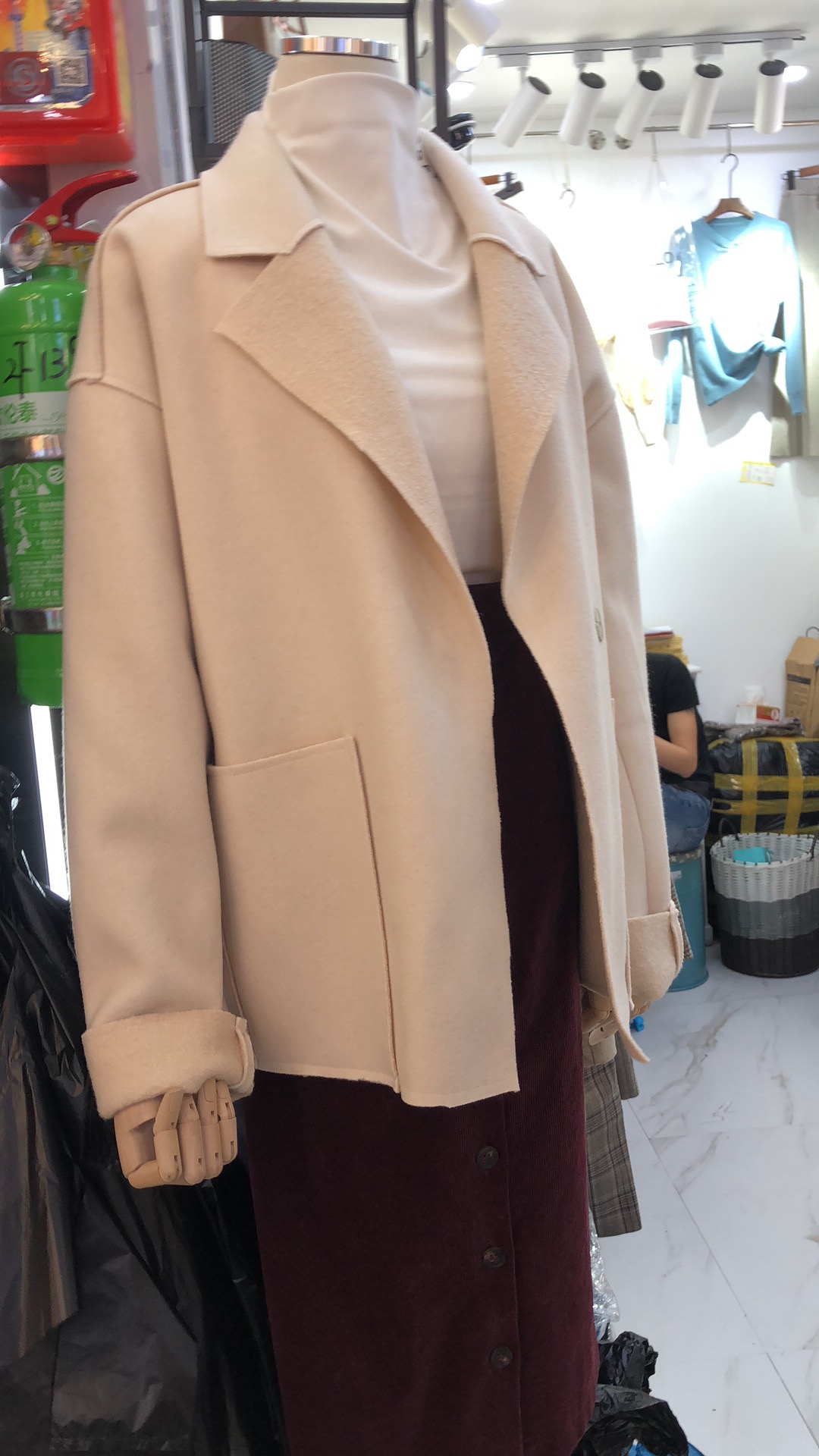 男士秋冬女士双面尼双口袋大衣