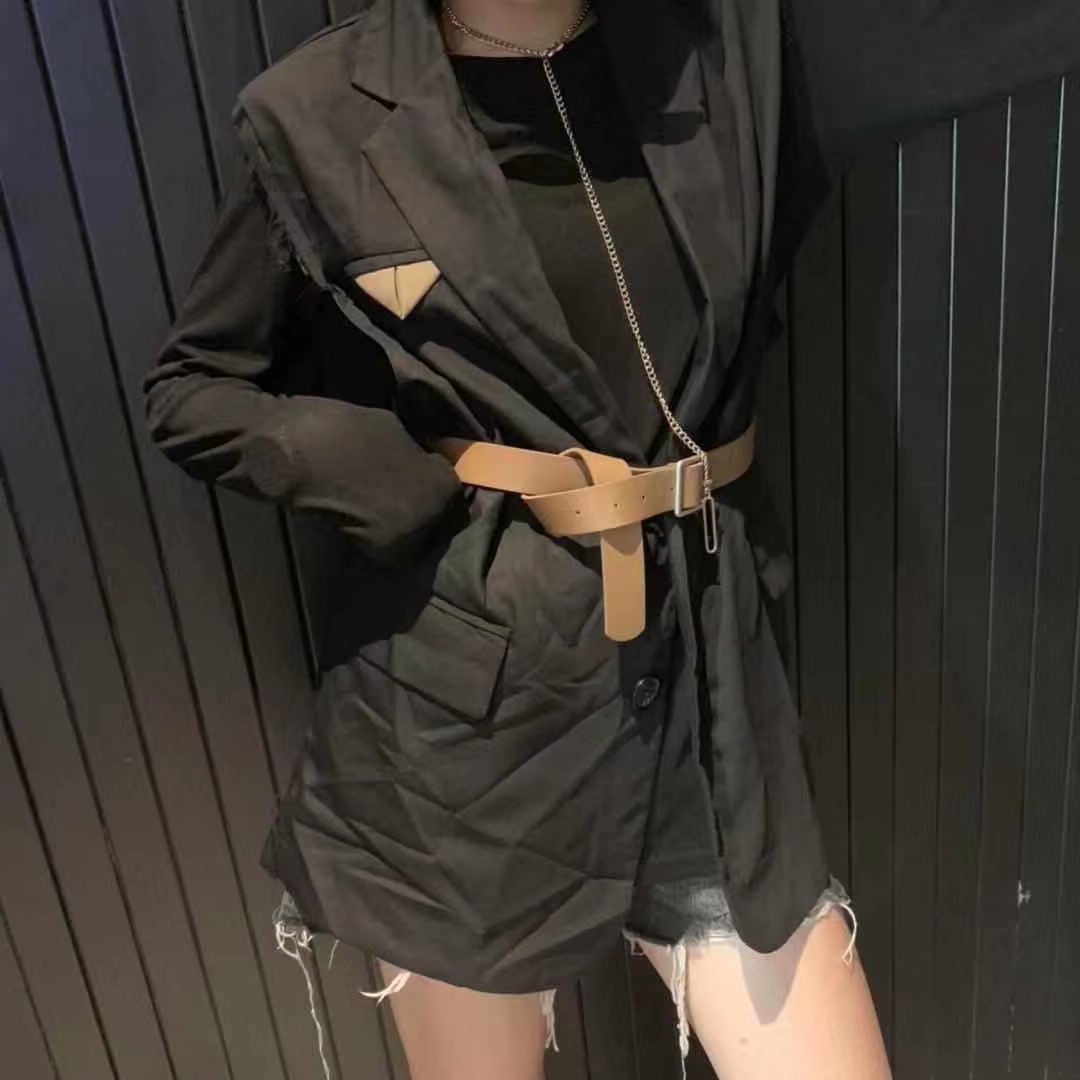 欧洲站2019早秋新款休闲百搭两件套西装马甲潮女装