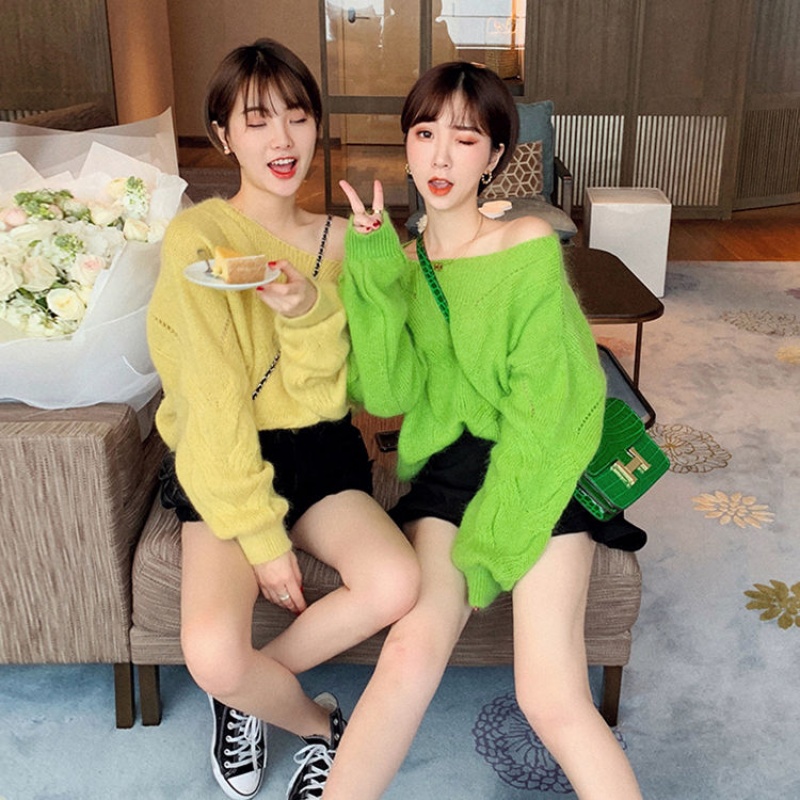 2019秋季新款网红套头内搭毛衣女韩版宽松甜美慵懒风打底衫针织衫