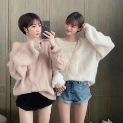 2019秋季新款网红套头内搭毛衣女韩版宽松甜美慵懒风打底衫针织衫