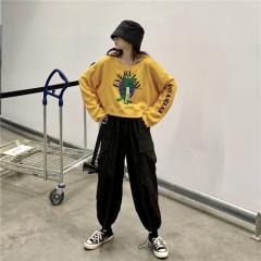 秋季短款卫衣2019新款女装秋装薄款韩版潮宽松ins长袖高腰上衣服