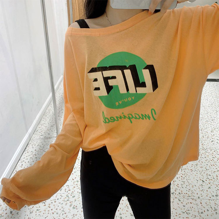 2020新款韩版女时尚百搭宽松字母印花T恤