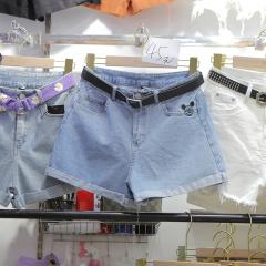 牛仔短裤女夏宽松2020新款高腰显瘦刺绣米奇直筒ins潮阔腿裤