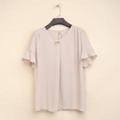 夏季新款V领雪纺衫 QL2F0790-829