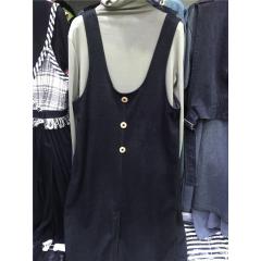 秋季时尚背带裙+圆领T恤两件套装宽松
