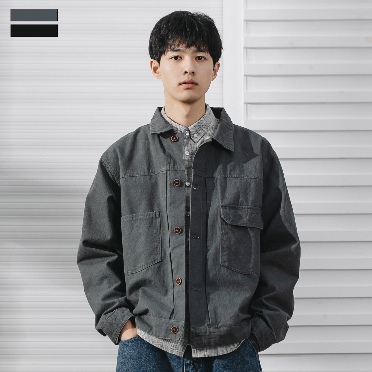 收藏宝贝 (47458人气) 秋季工装外套男春秋夹克男潮牌宽松休闲上衣日系复古韩版潮流