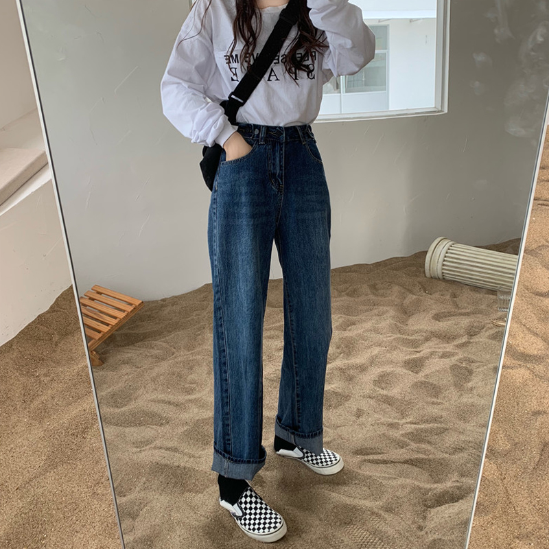 韩版学生裤子直筒裤宽松显瘦阔腿裤长裤