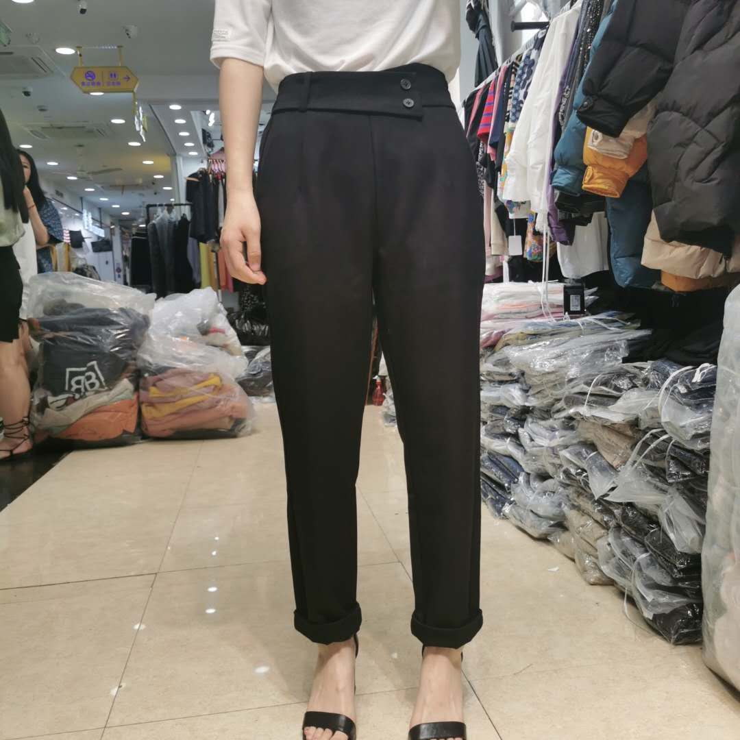 西装裤女直筒宽松哈伦裤