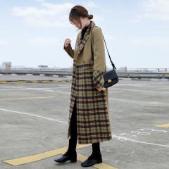 赫本风格子毛呢外套女中长款加厚呢子秋冬装