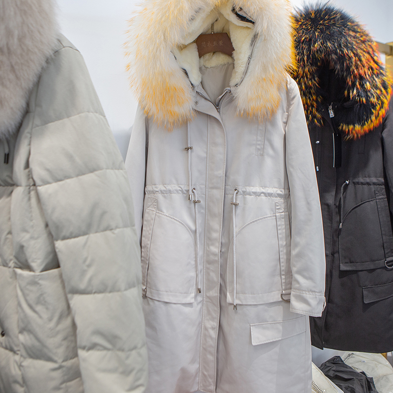 新款时尚女装真毛领貉子毛派克服休闲连帽