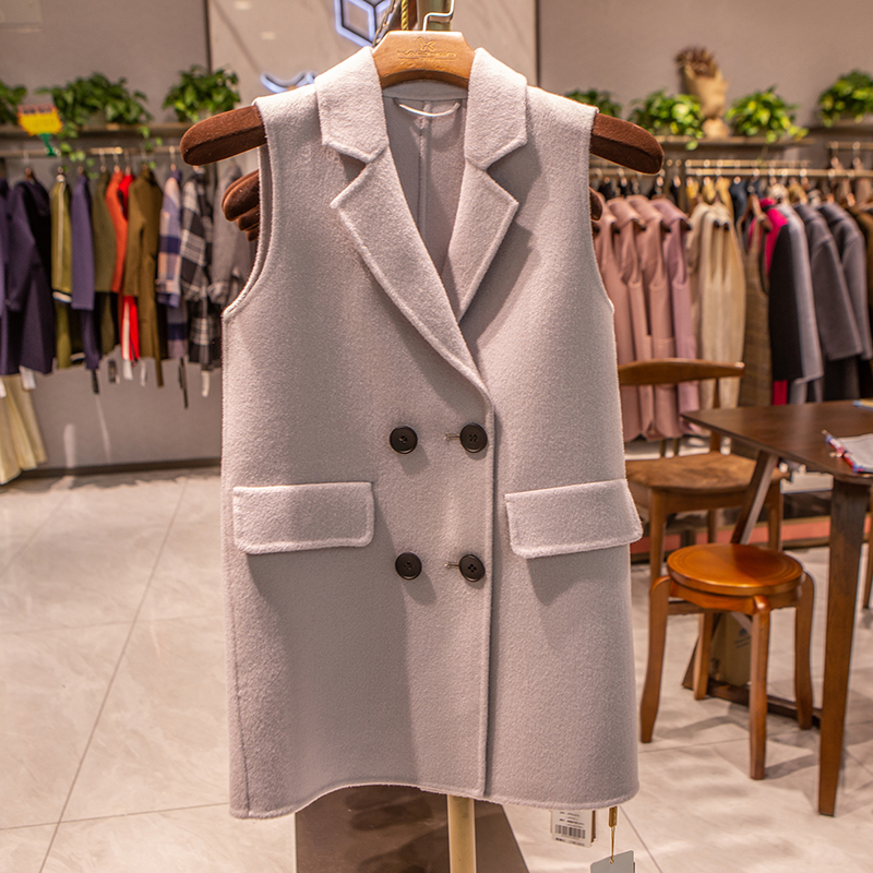 毛呢马甲宽松显瘦无袖坎肩外套潮
