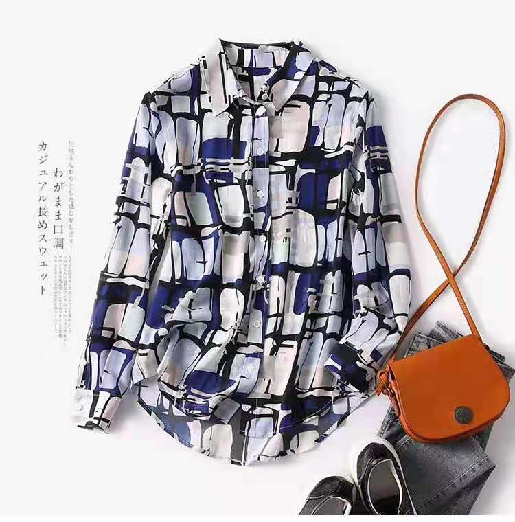 新款女装桑蚕丝衬衫上衣小衫百搭显瘦长袖显气质