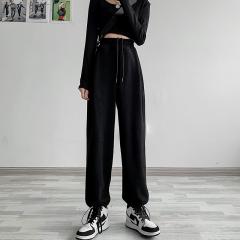 运动裤女宽松束脚春夏显瘦百搭直筒阔腿休闲卫裤