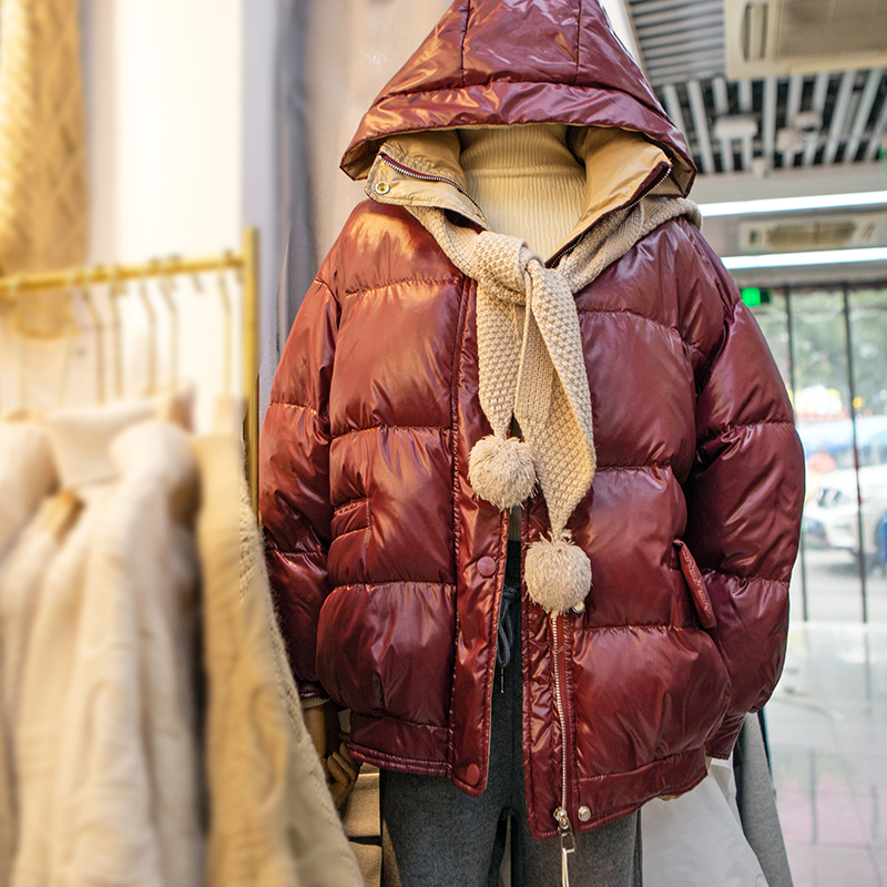 新款港风宽松面包服潮款大码加厚羽绒衣