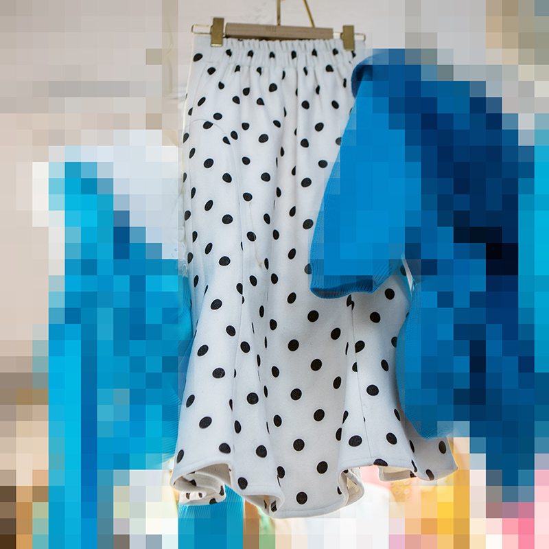 波点半裙新款加厚