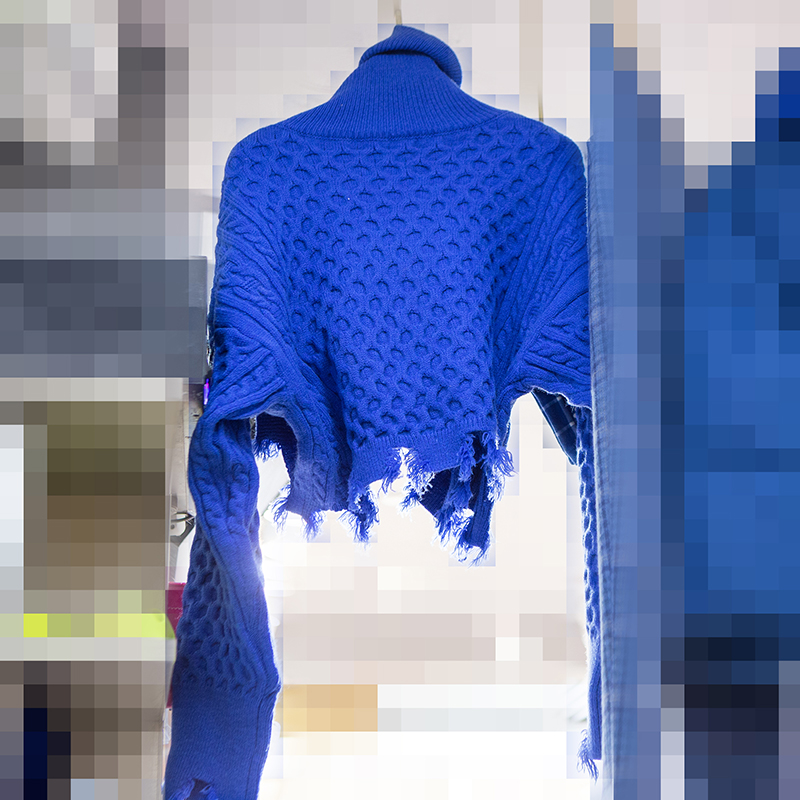 秋冬新款韩版时尚个性破边拉链开衫短款外套