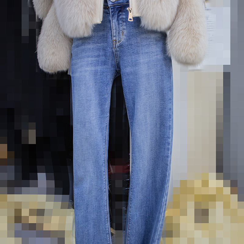 春装新款直筒牛仔裤女夏薄宽松显瘦高腰小个子九分烟管女裤子