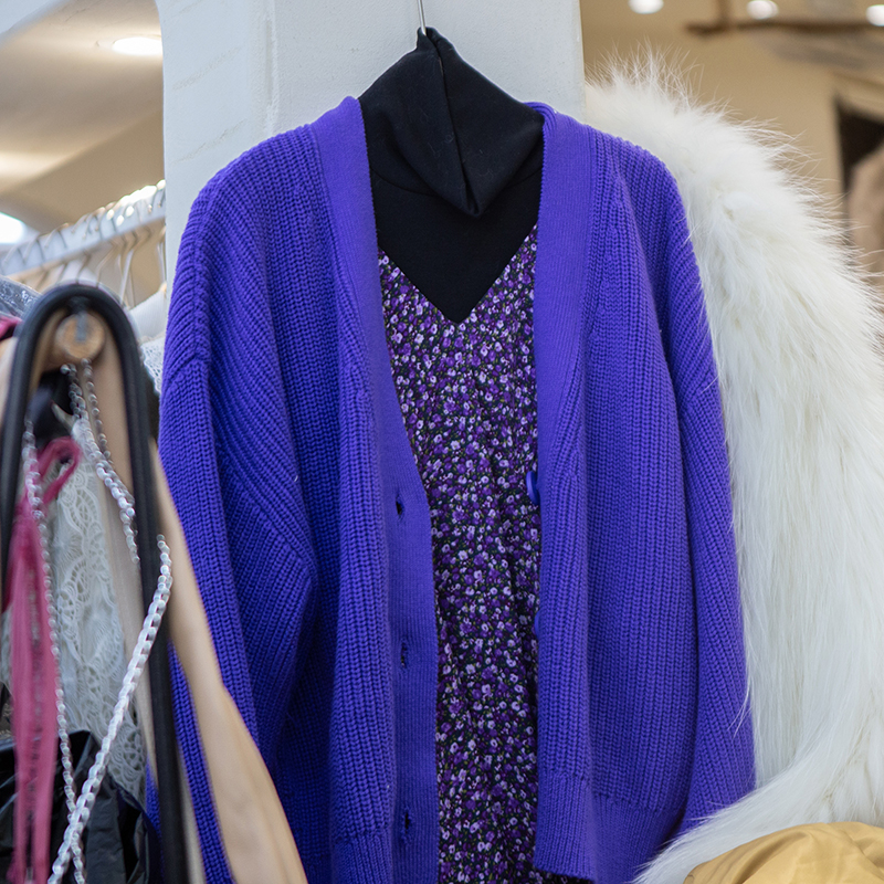 秋冬新款短款粗针双口袋长袖毛衣针织衫外套女A4844