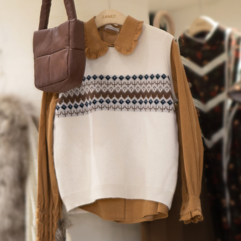 秋冬新款短款粗针双口袋长袖毛衣针织衫外套女A4844