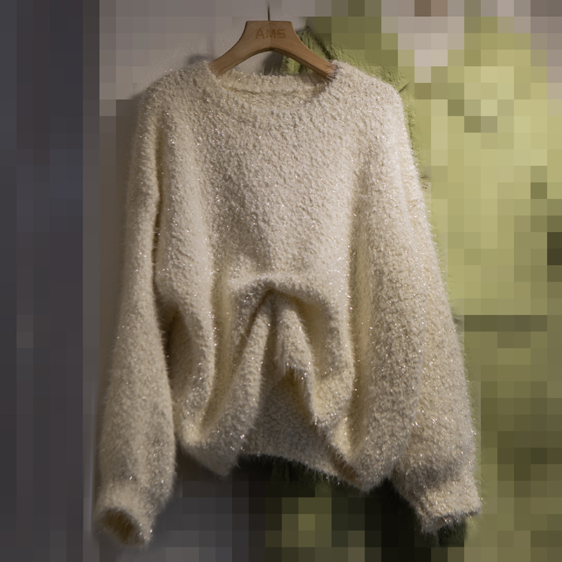 秋冬新款韩版气质ins法式毛衣慵懒风套头加厚圆领针织衫