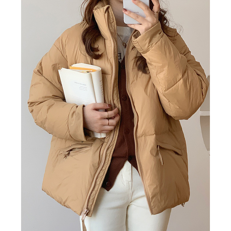 新款宽松面包服加厚白鸭绒外套女