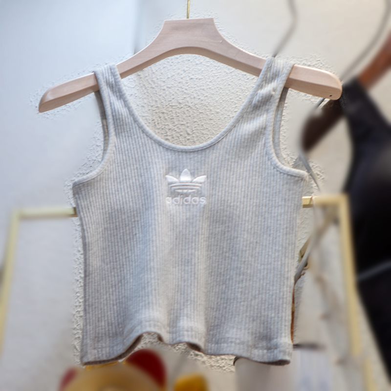 纯棉吊带背心潮牌女装修身显瘦港味白色t恤上衣无袖打底