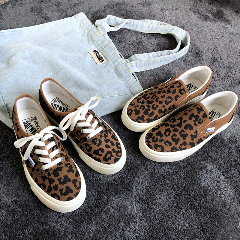 春季新款韩版板鞋豹纹鞋子ins原宿百搭复古街拍
