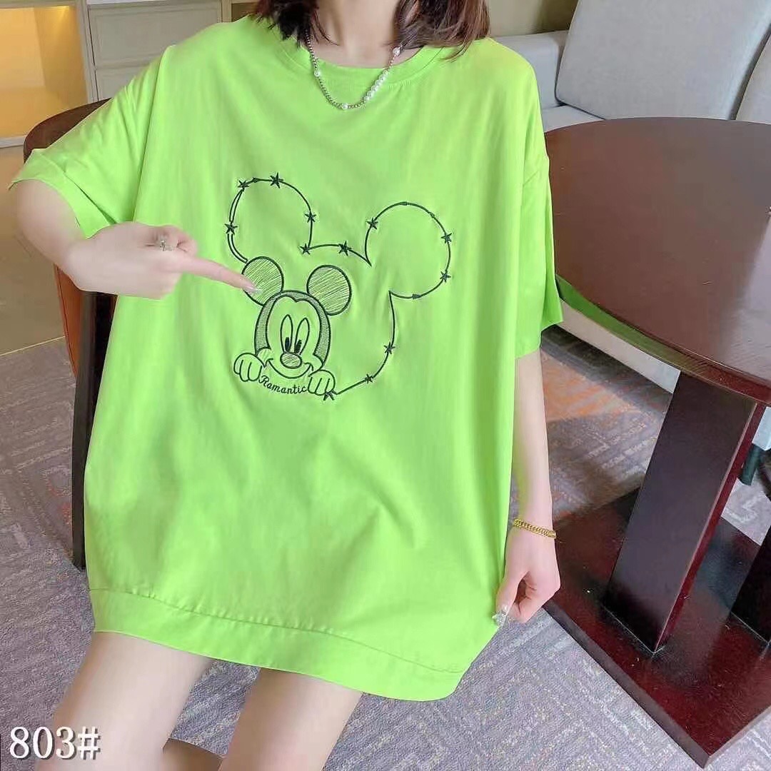 短袖T恤纯棉休闲上衣韩版宽松圆领套头加大短袖加肥女