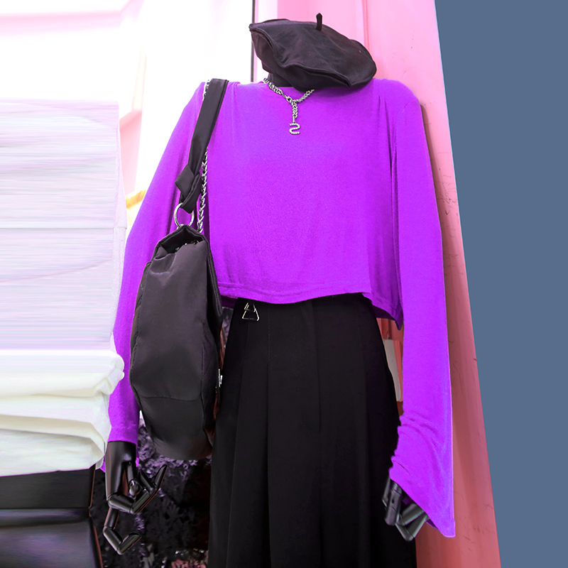 打底衫女内搭长袖t恤短款上衣韩版ins女装