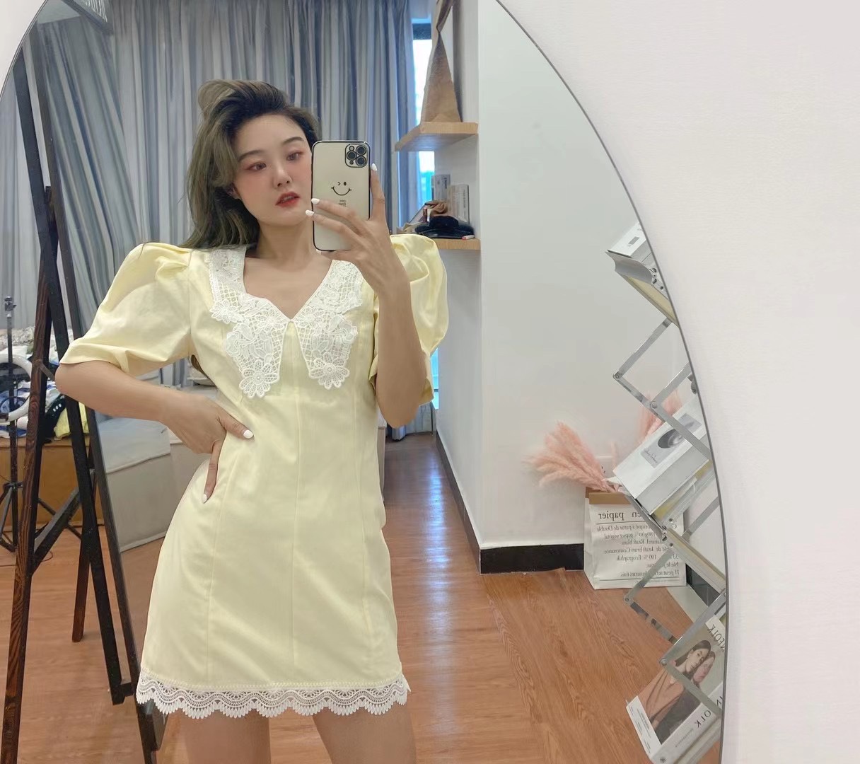 V领连衣裙蕾丝海军领短裙纯色百搭韩版夏季新款包臀裙女潮