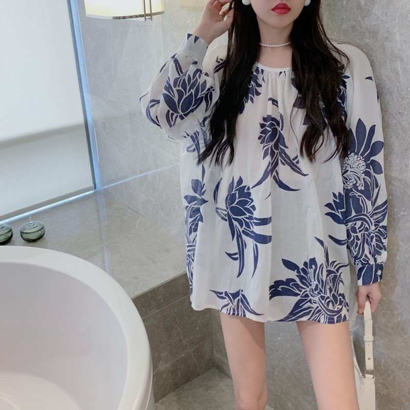 新款设计感小众法式衬衫女别致薄款防晒衣冰丝罩衫上衣