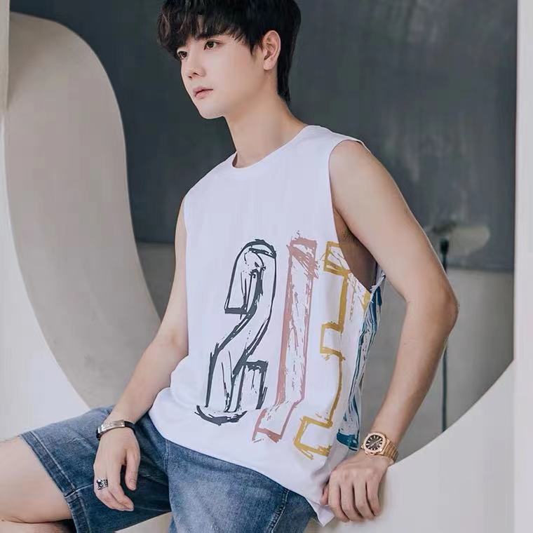 无袖t恤男夏季潮牌休闲宽松背心ins外穿百搭潮流上衣体恤