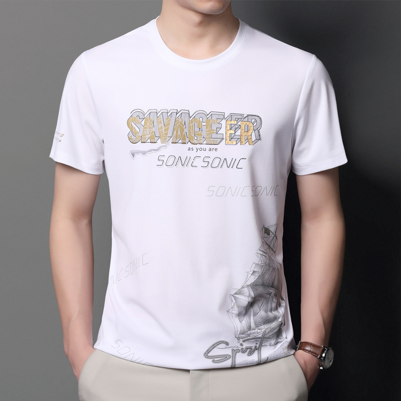 夏季新款简约时尚休闲上衣男装体恤