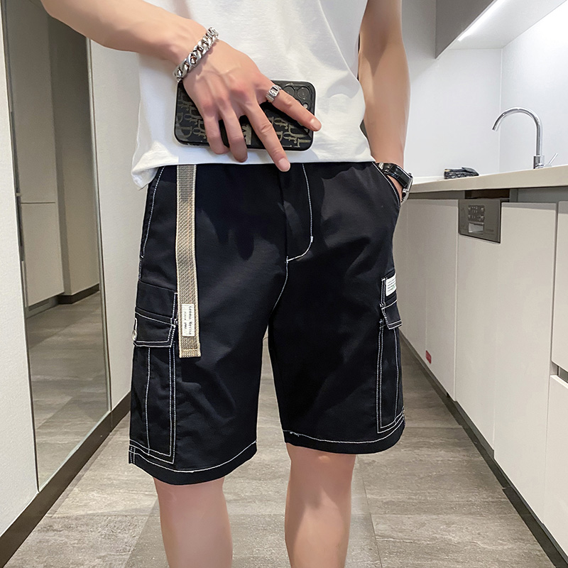 工装短裤宽松ins五分裤薄款大口袋休闲中裤男潮