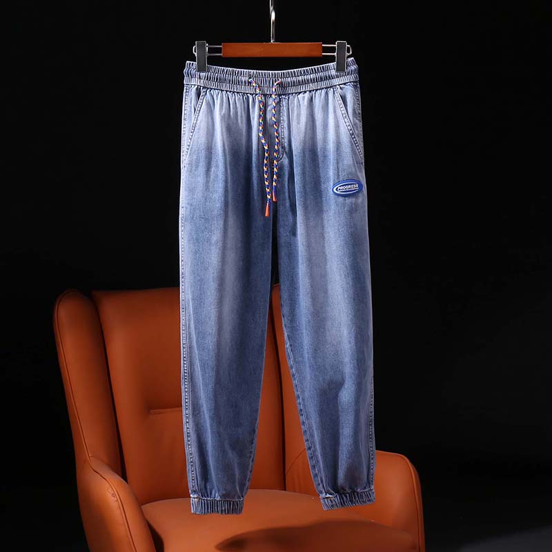 新款夏季宽松长裤韩版百搭薄款2110男士束脚裤子