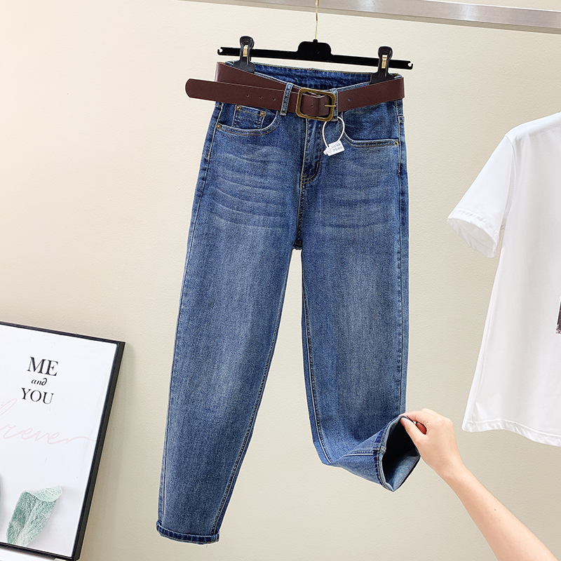 春秋高腰直筒老爹裤牛仔裤女