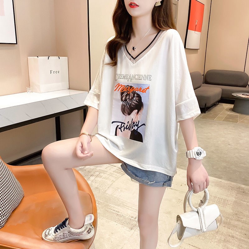 新款上衣宽松韩版胖mm大码t恤衫气质半袖ins潮