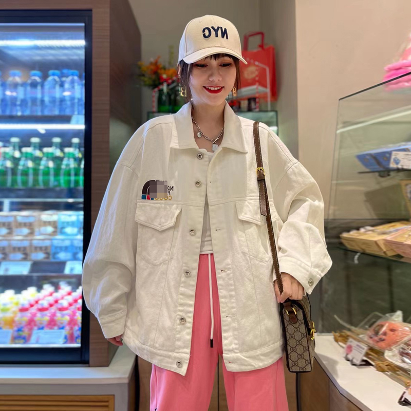 新款欧货女装字母刺绣牛仔外套女韩版宽松休闲上衣