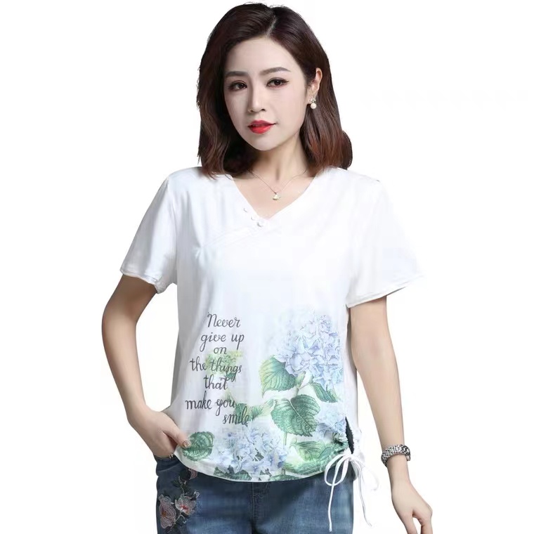 年轻胖妈妈夏装洋气短袖T恤