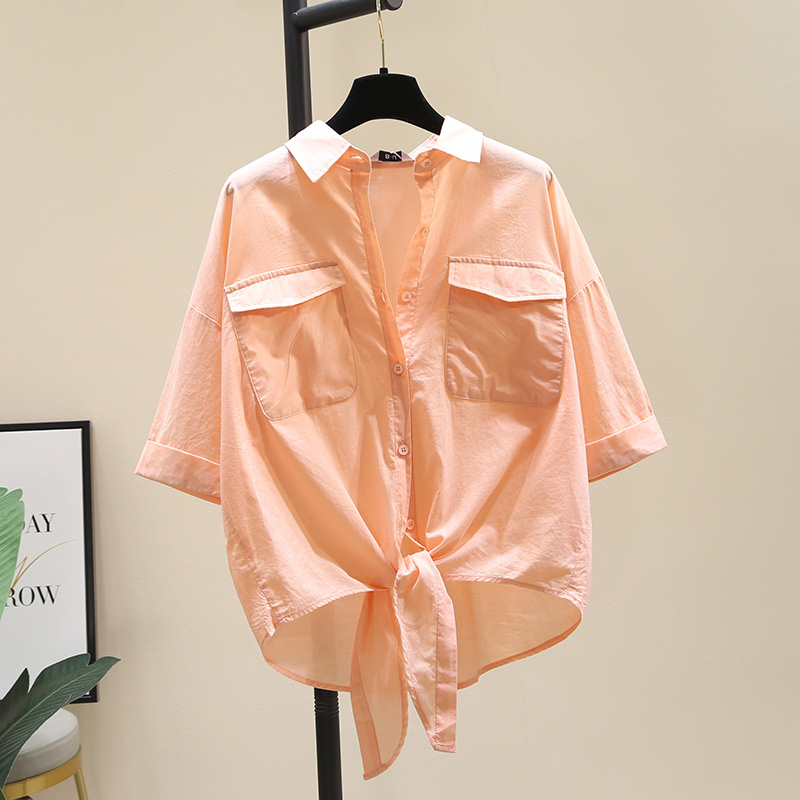 秋季新款宽松休闲百搭设计感上衣小个子薄衬衣